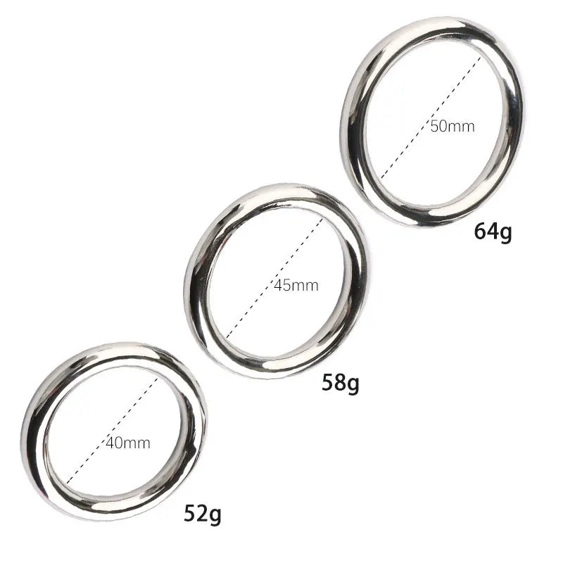 3Sizes Stainless Steel Metal Men'S Cock Ring Adult Sex Scrotum Binding Ejaculation Delay Device Glans Erection Sperm Locking Rin