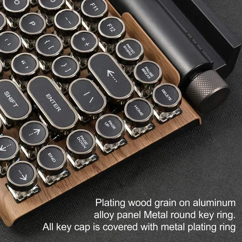 LED Backlit Wooden Keyboard