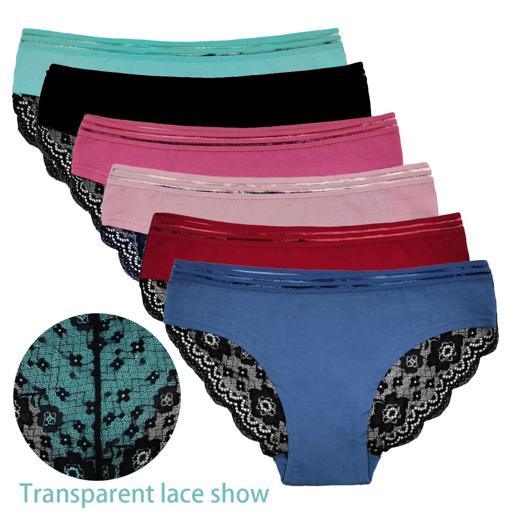 5 PCS/SET Women Panties Lace Underwear M-XL Sexy Low-rise Underpants Girls Bow Briefs Women Lingerie Ladies Panty