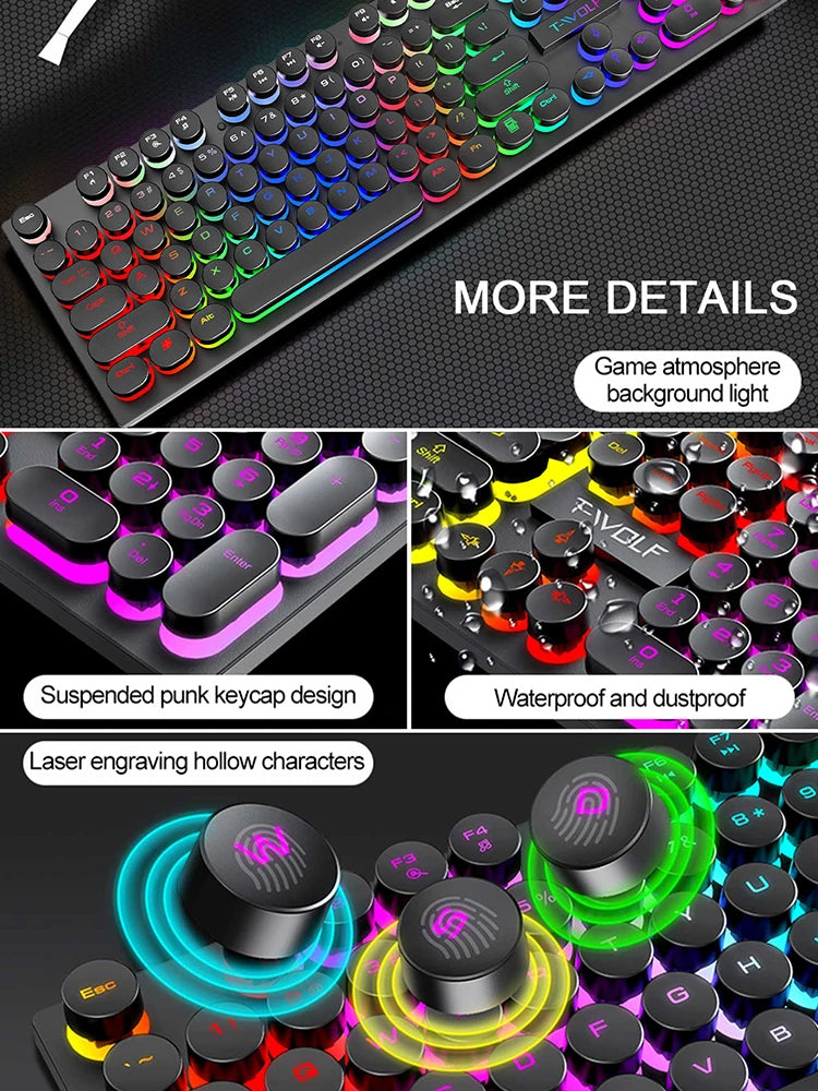 Mechanical-Style Wired Keyboard