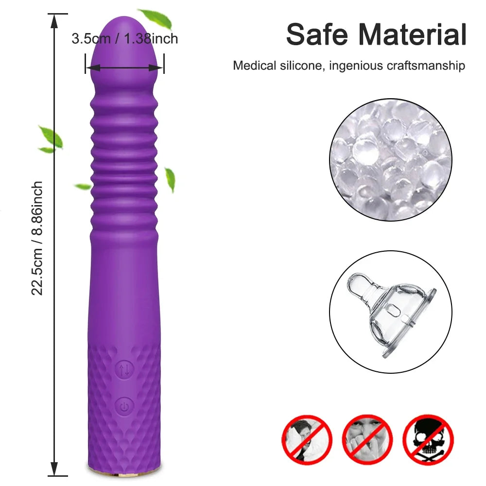 Thrusting Dildo Vibrator with Bracket Stand