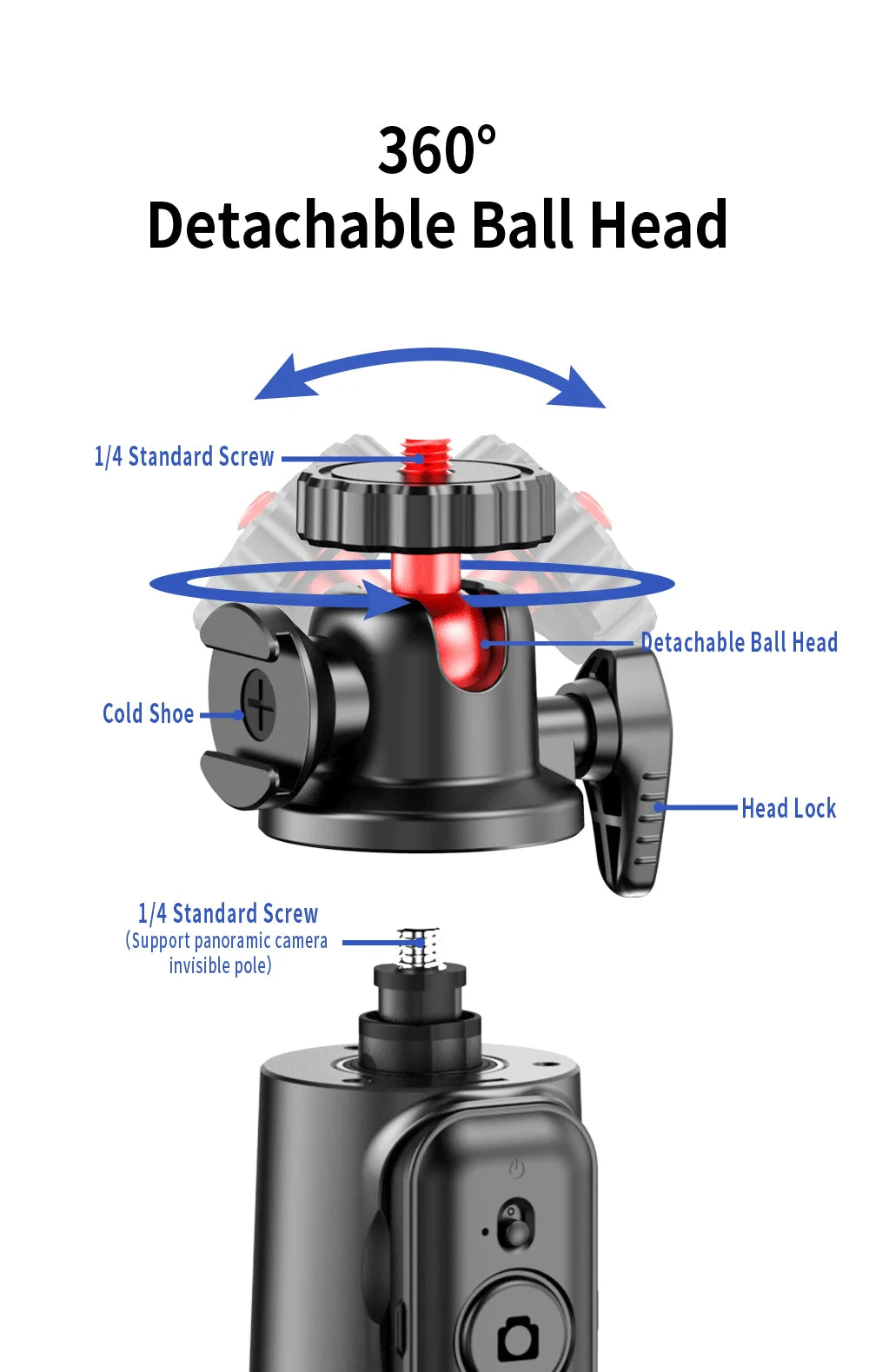 Luxury 360° Rotating Ball Head