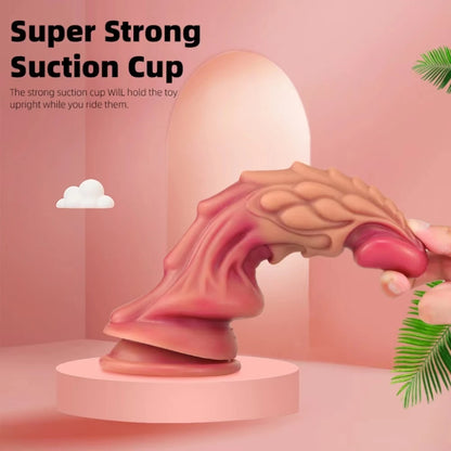 Monster Silicone Dildo with Suction Cup — 4 Colours