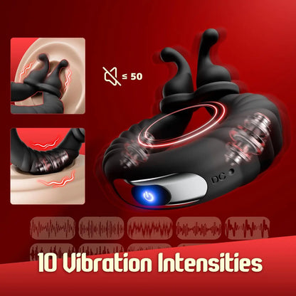 Bluetooth App Penis Ring Vibrator — Remote Couples Play
