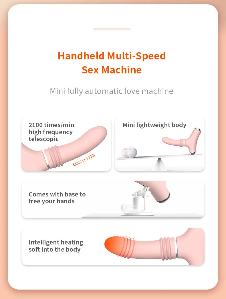 Powerful Sex Machine & Device, Heatable Thrusting Dildo for Women Men, Remote Control Vibrator G-Spot Anal Stimulator,Adult Toys