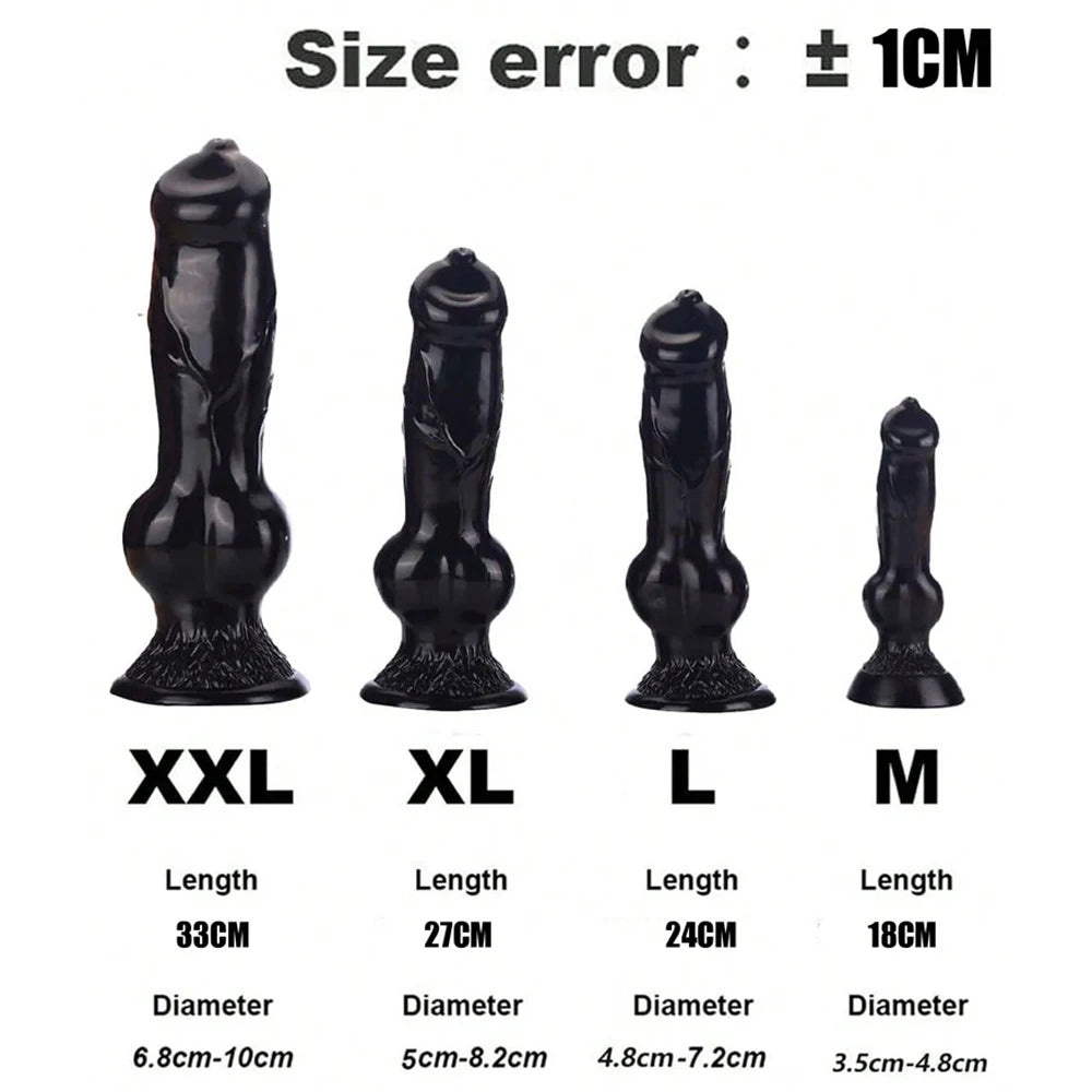 Realistic Huge Dog Dildo — Liquid Silicone 4 Sizes