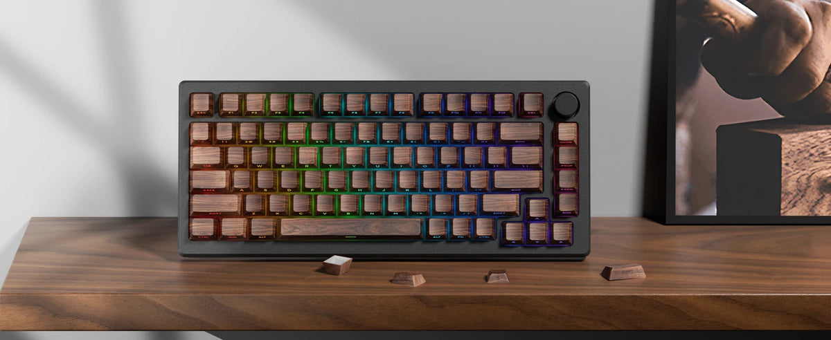 Wooden PBT Keycaps