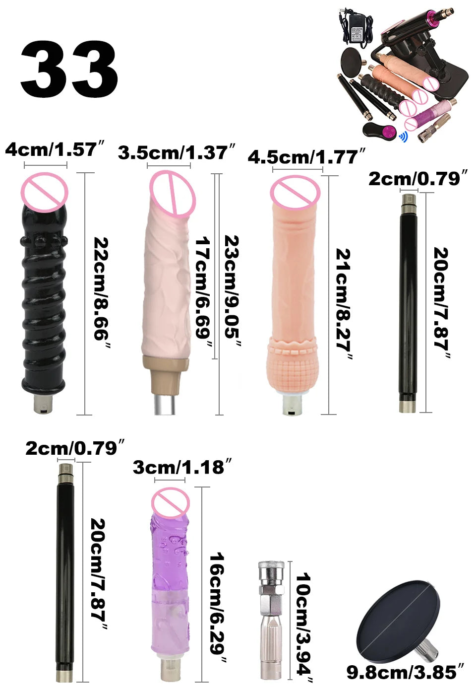 Wireless Remote Control Sex Machine Set
