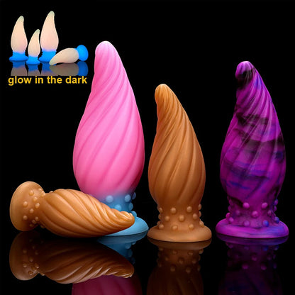 Luminous Glow Silicone Anal Plug — 5 Sizes Body Safe
