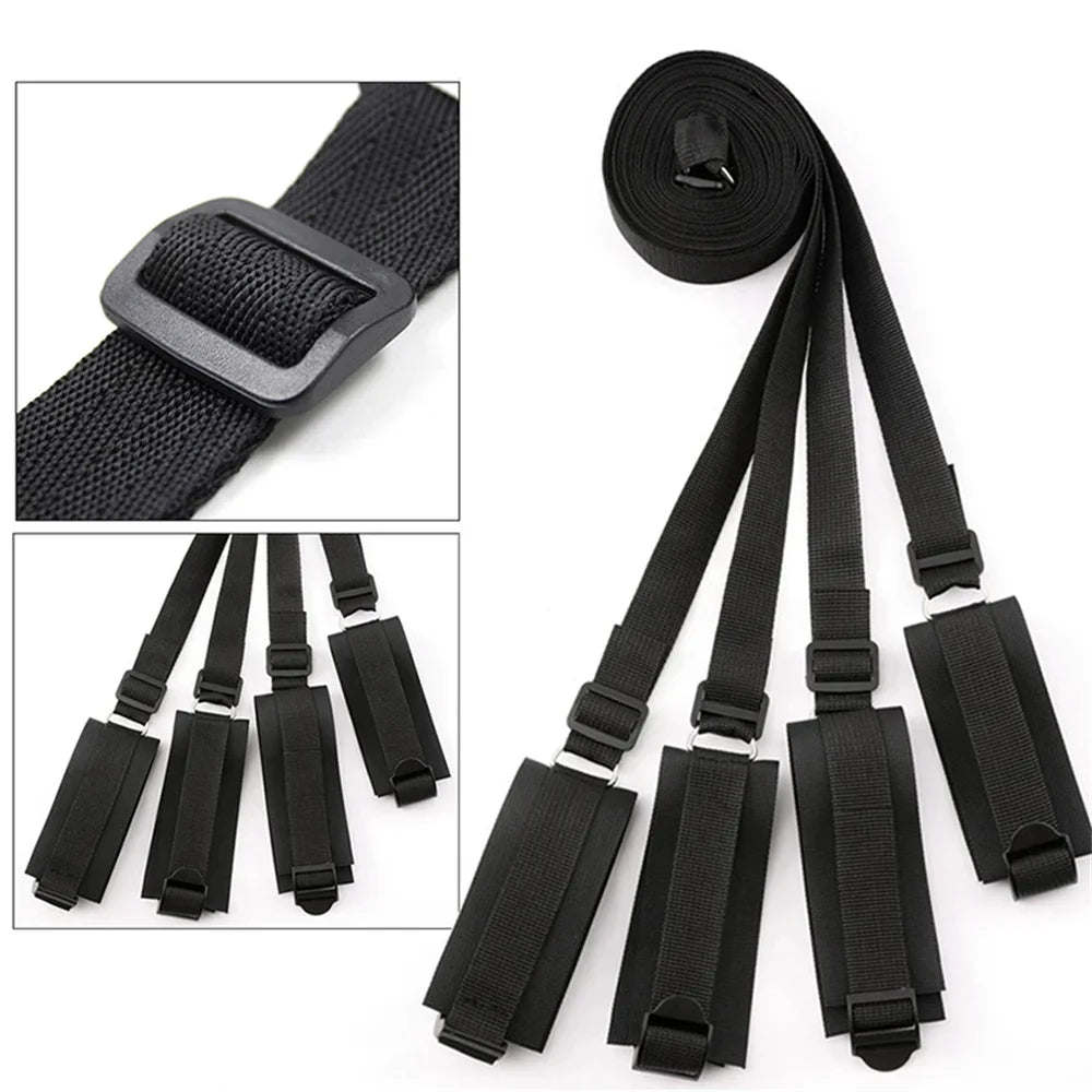 Bed Restraint Strap System with Wrist & Ankle Cuffs