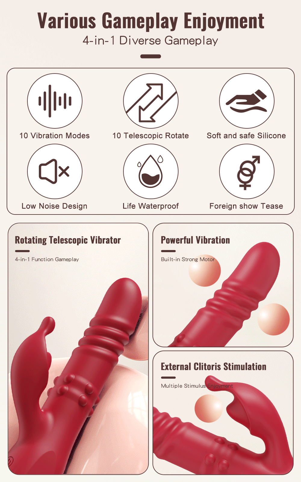 Remote Control Thrusting Dildo Vibrator