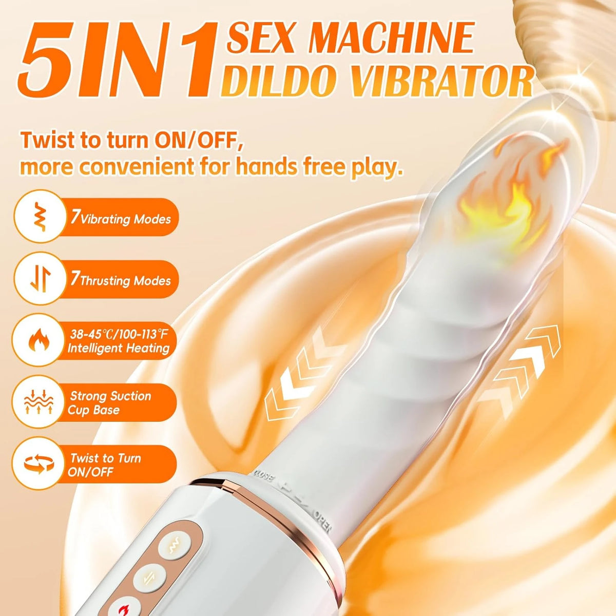 Rotating Heating Thrusting Dildo Vibrator