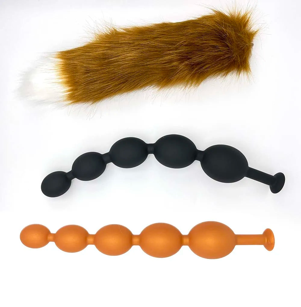 Huge 9 Ball Anal Plug Tail Sex Toys For Men Women Anal Dilator Soft Butt Plug with Tail Anal Beads Sex Party Erotic Toy Butplug