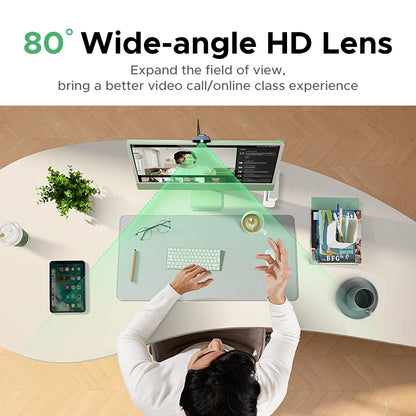 Full HD Webcam with Clear Audio Mic
