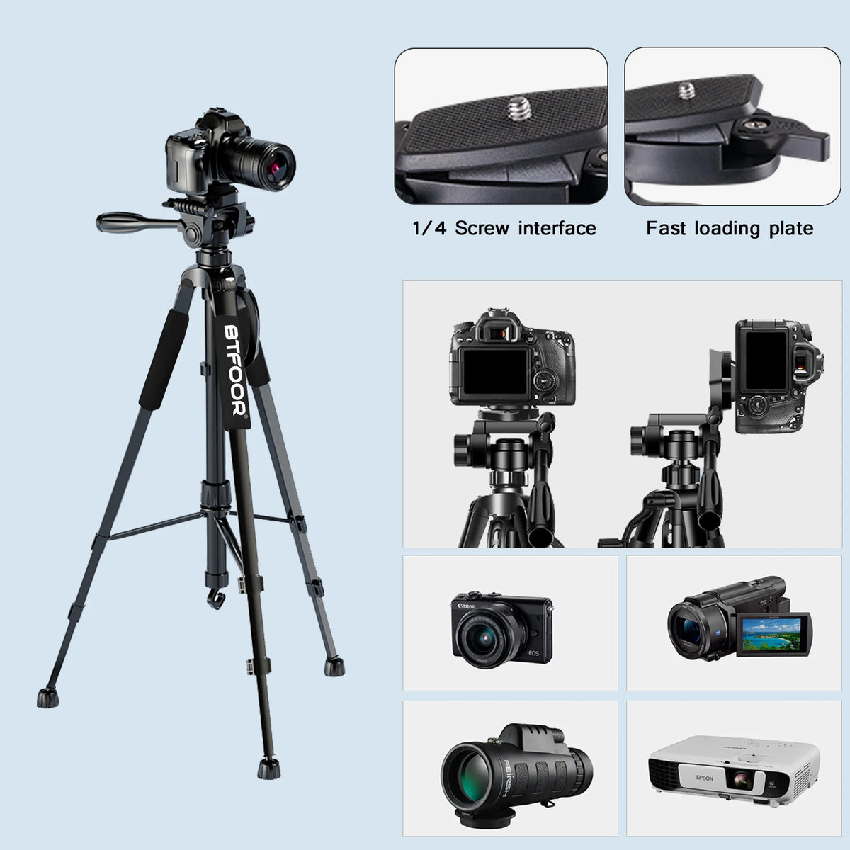 Premium Height-Adjustable Tripod