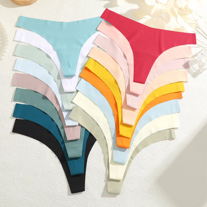 Solid Color Comfortable Ice Silk Panties