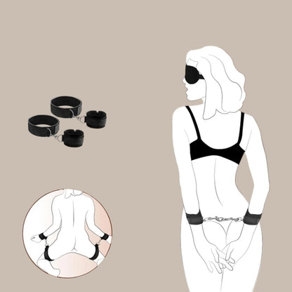 Leather Collar, Wrist & Ankle Restraint Set