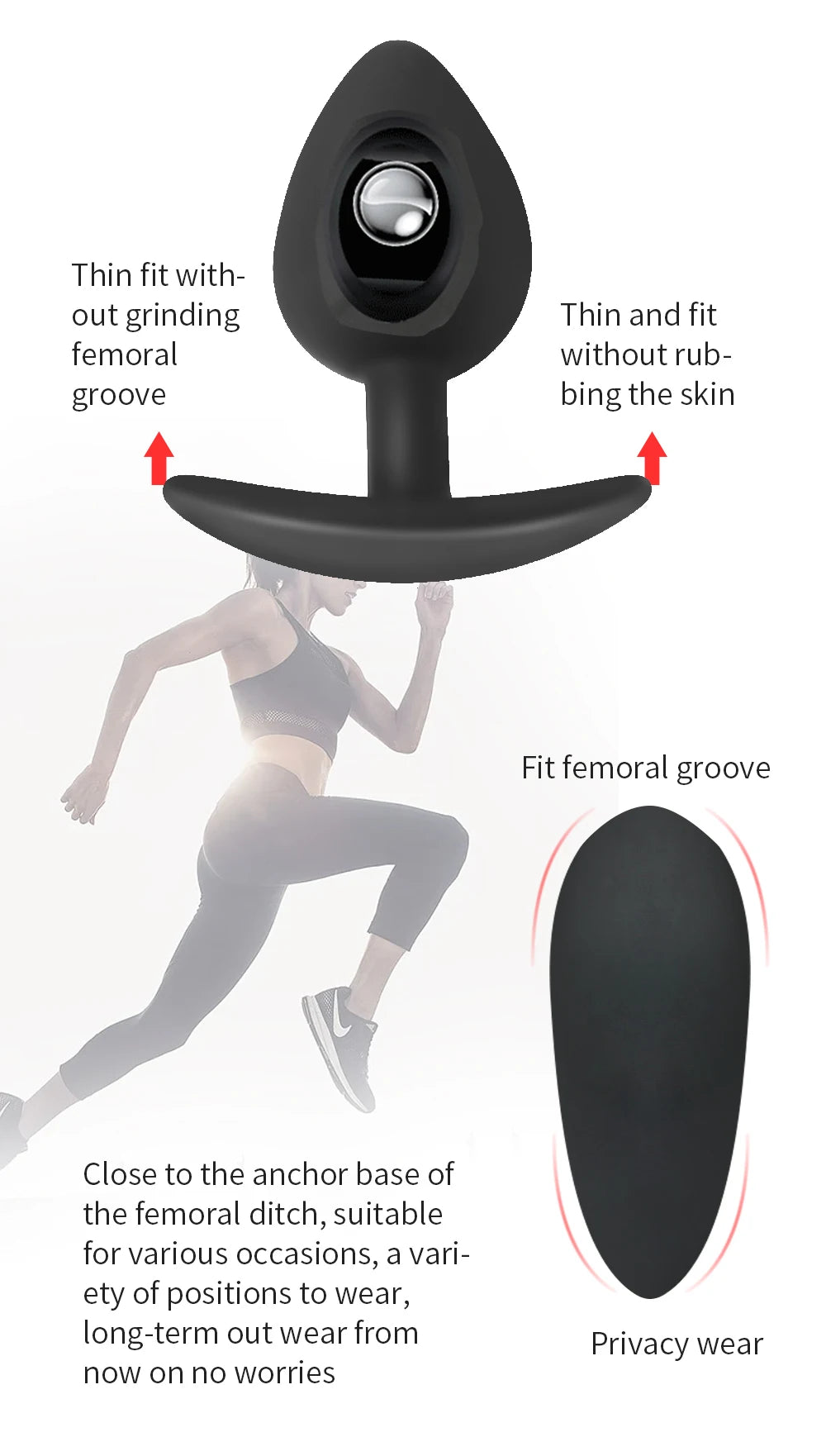 Rolling Bead Anal Plug Wearable Silicone Butt Plug Stimulation Anus Masturbator G-Spot Massage Dildo BDSM Sex Toys for Man Women