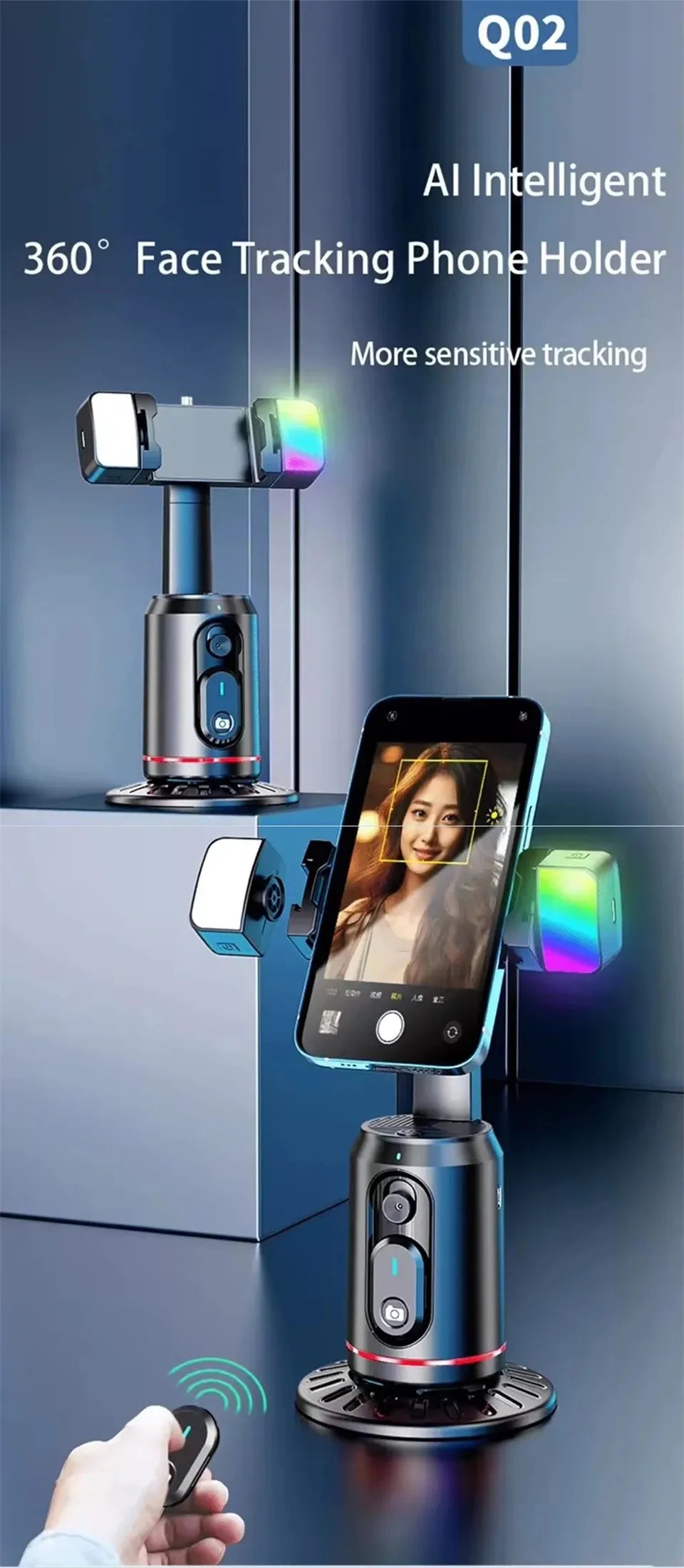 Ai Double LED Lights Face Tracking Gimbal
