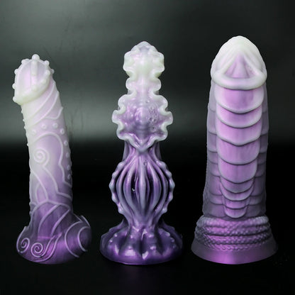 Dragon Scale Fantasy Silicone Dildo — 3 Vibrant Colours