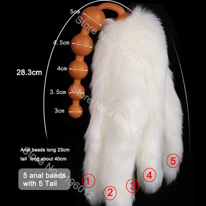 Huge 9 Ball Anal Plug Tail Sex Toys For Men Women Anal Dilator Soft Butt Plug with Tail Anal Beads Sex Party Erotic Toy Butplug