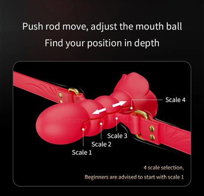 Silicone Open Mouth Gag with Adjustable Strap