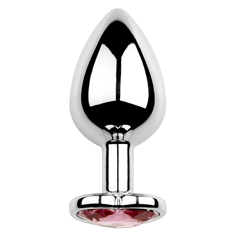 Anal Plug Heart 5 Sizes Stainless Steel Crystal Anal Plug Removable Butt Plug Stimulator Anal Sex Toys Prostate Massager Dildos