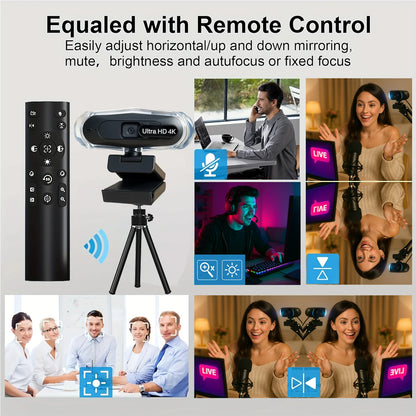 4k LED Light Autofocus Webcam
