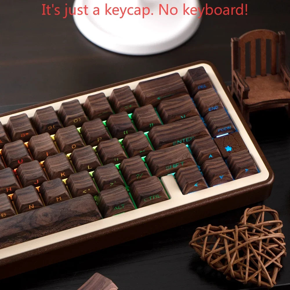 Stylish Wood Grain Mechanical Keycaps