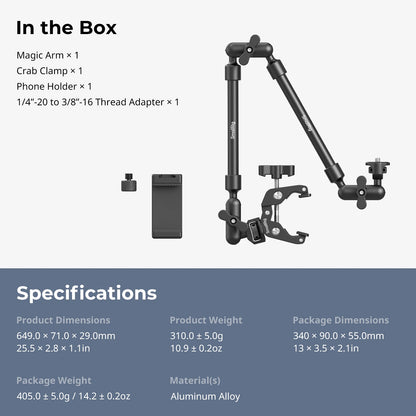 Vlogging Camera Arm With Clamp