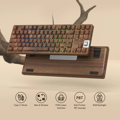 Wood Grain Mechanical Keyboard