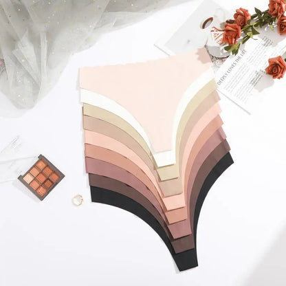 Solid Color Seamless Low Waist Soft Panties