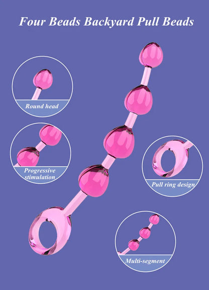Anal Stimulator Ball Beads Butt Plug Masturbation Crystal Sex Toy for Beginners Man Women Couples Anus Masturbator  Massager