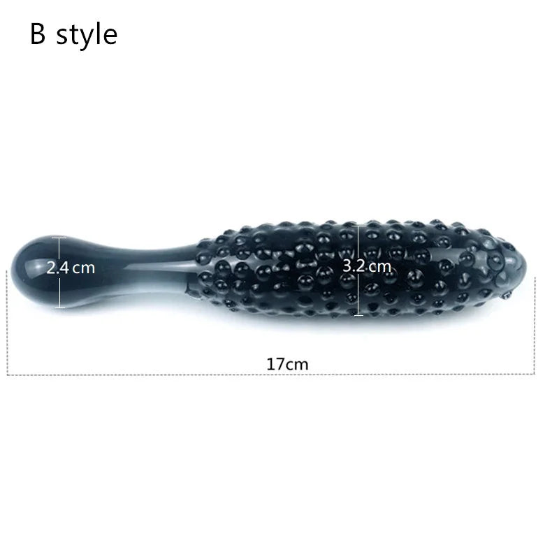 Black Crystal Glass Dildo for Men & Women