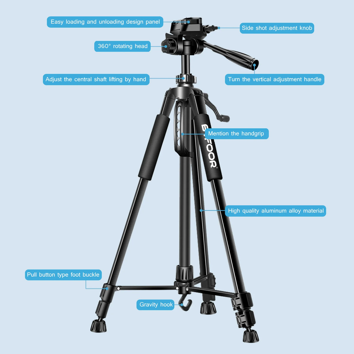 Premium Height-Adjustable Tripod