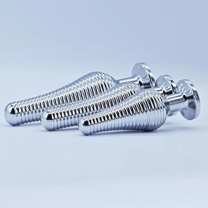 Thread Surface Silvery Stainless Steel Anal Plug Crystal Base Butt Plug Sex Toys For Women Men Adult Toys Anal Toys Sex Shop