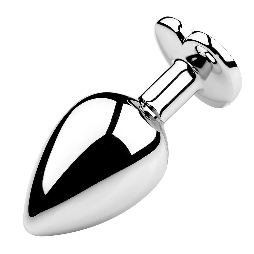 Anal Plug Heart 5 Sizes Stainless Steel Crystal Anal Plug Removable Butt Plug Stimulator Anal Sex Toys Prostate Massager Dildos