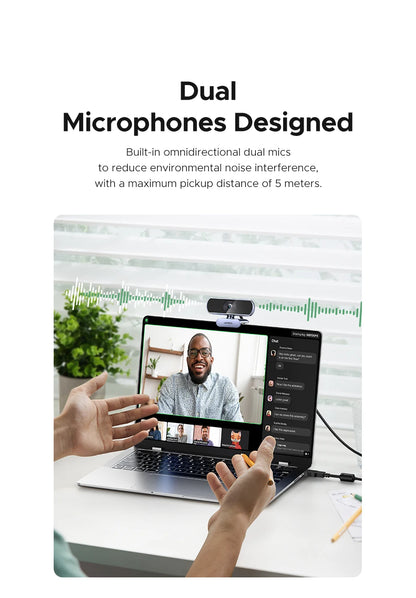 Full HD Webcam with Clear Audio Mic