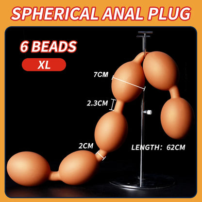 Extra-Long Soft Silicone Beaded Plug