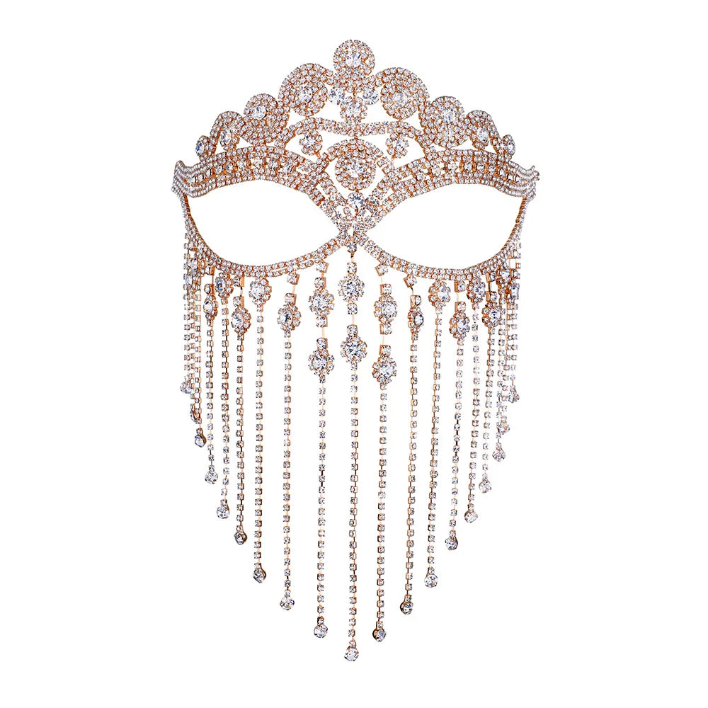 Crystal Tassel Masquerade Headwear Chain