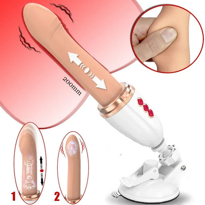 Telescopic Rotary Vibrator with Suction Cup