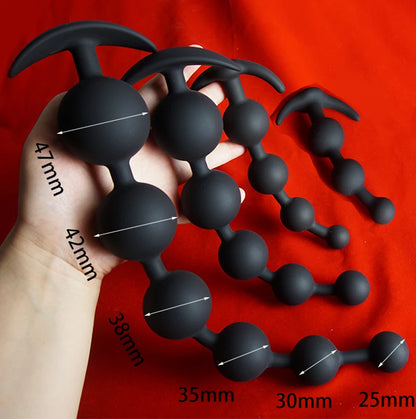 Silicone Anal Beads — 4 Smooth Balls 4 Colours