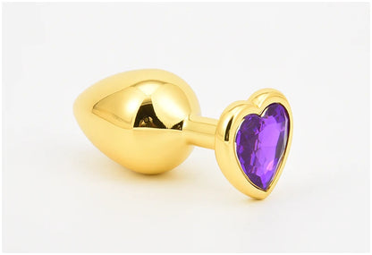 Golden Stainless Steel Anal Plug Crystal Anal Toys Female Adult Sex Products Men's Butt Plug Anal Trainer for Couples 3 Sizes