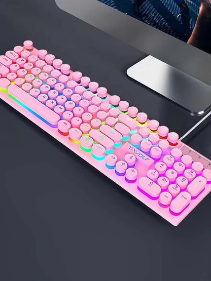 Mechanical-Style Wired Keyboard