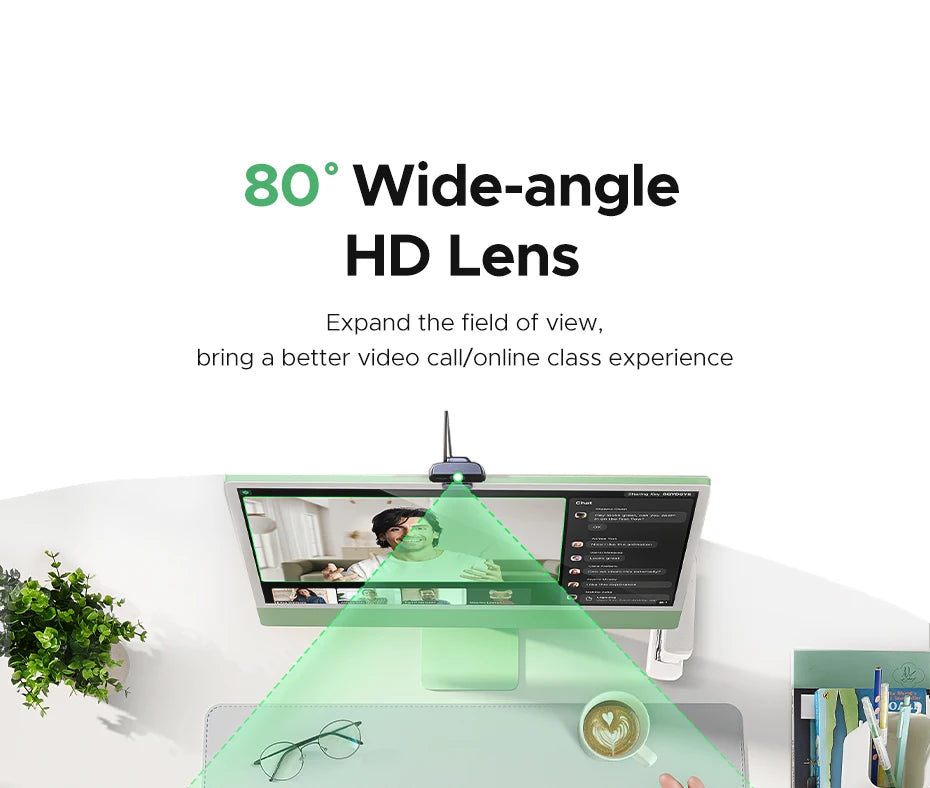 Full HD Webcam with Clear Audio Mic