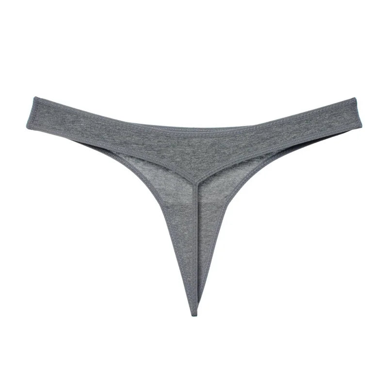 2 Pcs T-back Cotton Thong Underwear for Women Sports Ladies Seamless Panties Low Rise Solid Sexy Tanga