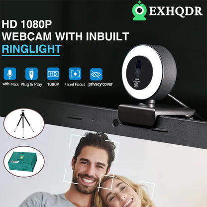 4K Streaming Ring Light Webcam