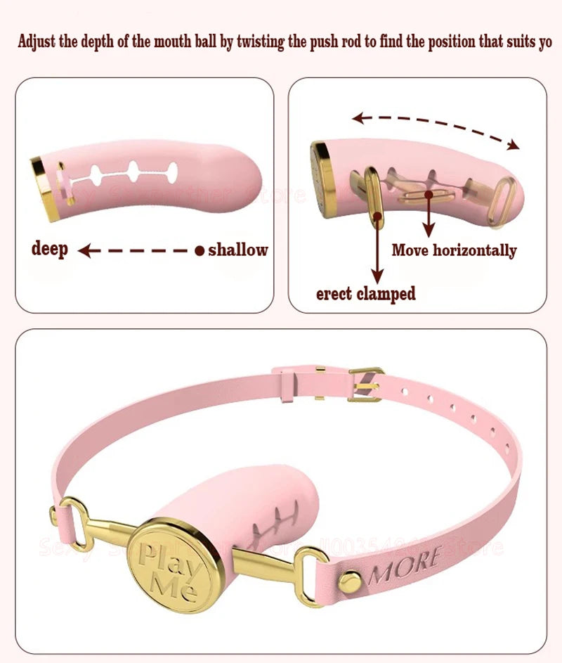Silicone Open Mouth Gag with Adjustable Strap