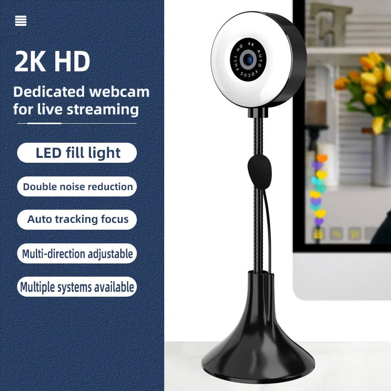 3-in-1 4K Webcam with Mic