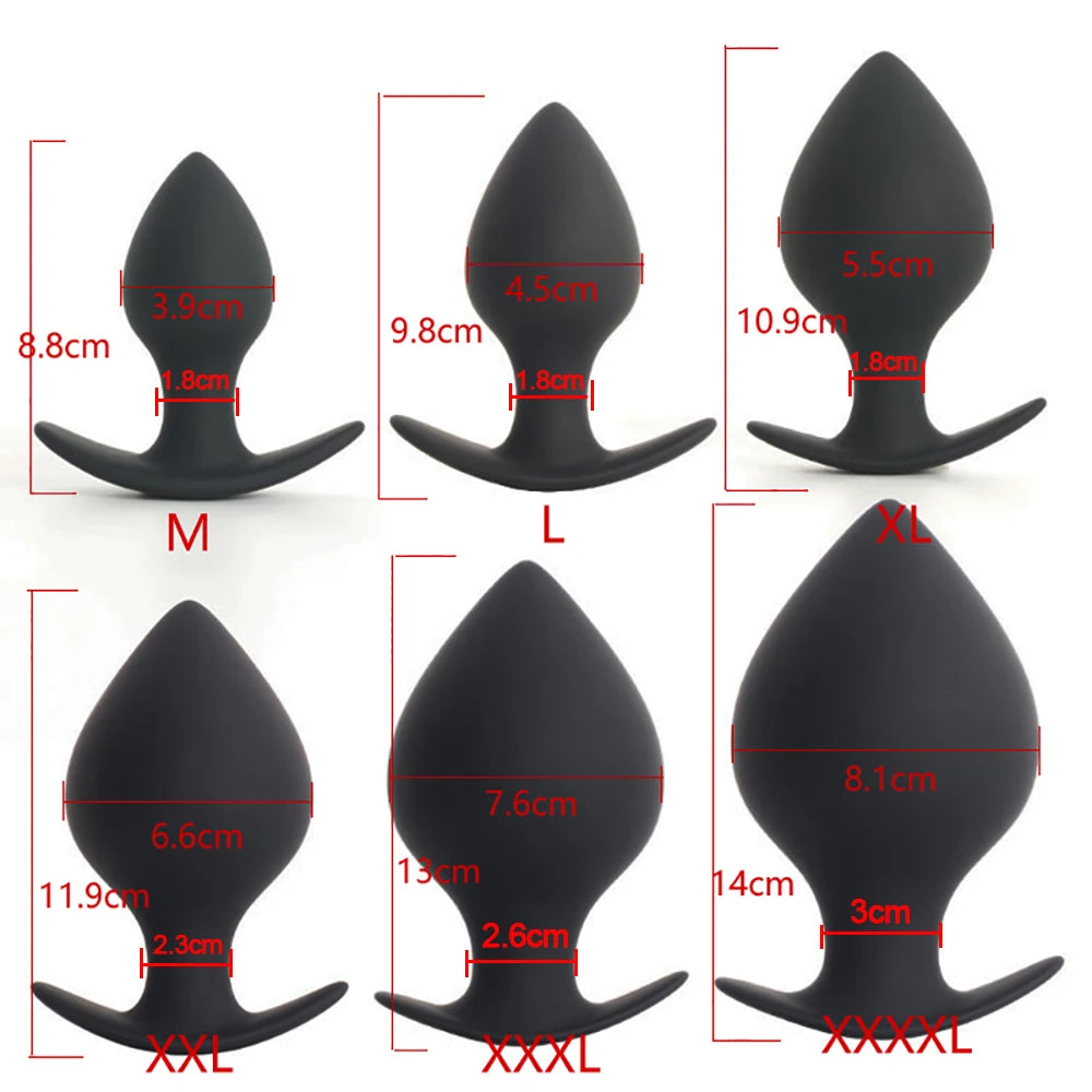 Hard Silicone Anal Training Plug — Progressive 5 Sizes